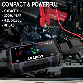 AVAPOW A17 Car Battery Jump Starter  2000A Peak Battery Capacity