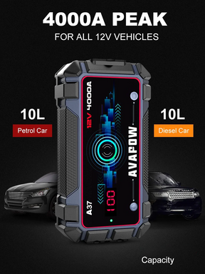 AVAPOW A37 Car Battery Jump Starter  4000A Peak Battery Capacity