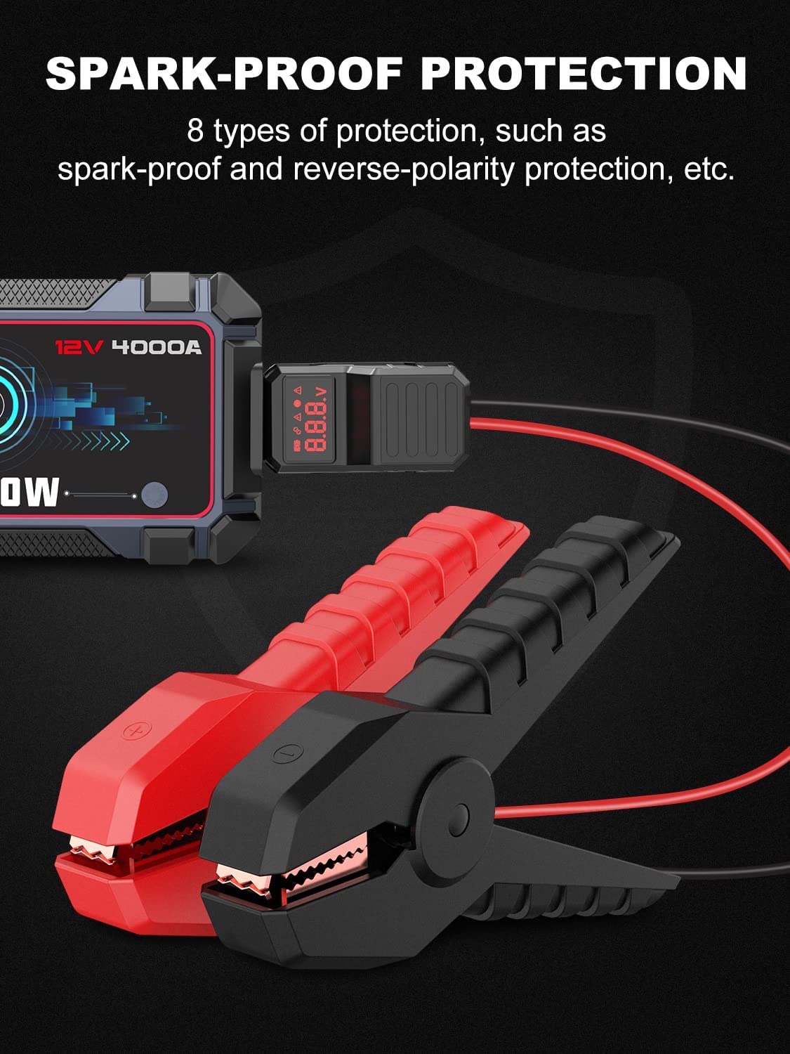 AVAPOW A37 Car Battery Jump Starter  4000A Peak Battery Capacity