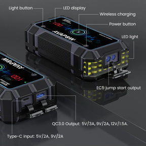 AVAPOW A2000 Car Battery Jump Starter 2000A Peak Current 12000mAh Battery Capacity