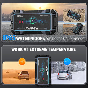 AVAPOW A2000 Car Battery Jump Starter 2000A Peak Current 12000mAh Battery Capacity