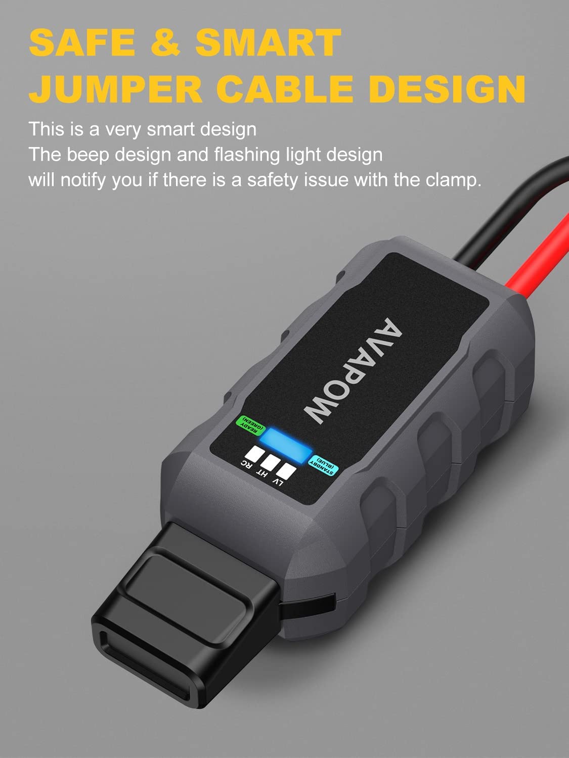 AVAPOW A28 Car Battery Jump Starter 3000A Peak Battery Capacity