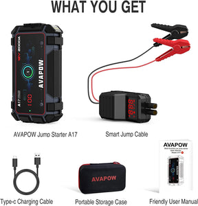 AVAPOW A17 Car Battery Jump Starter  2000A Peak Battery Capacity