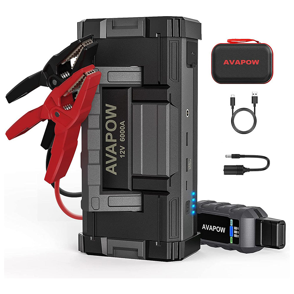 AVAPOW A68 Car Battery Jump Starter 6000A Peak  Battery Capacity